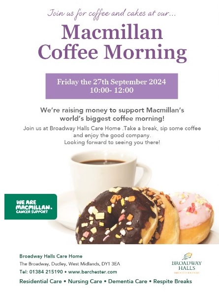 Broadway Halls Care Home - Macmillan Coffee Morning